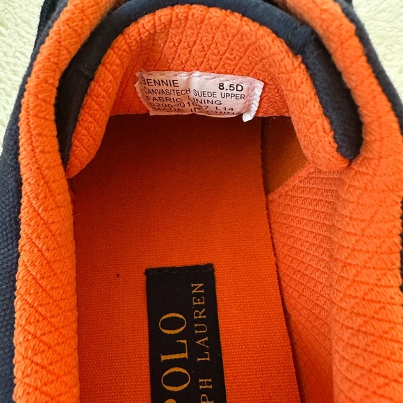 Ralph Lauren Polo Men’s Sneakers in Navy and Orange - Picture 6 of 8